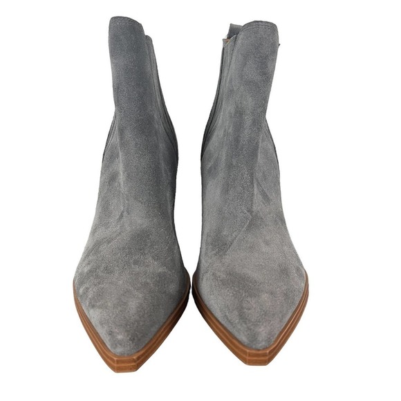 MARC FISHER LTD GADRI LEATHER HEELED BOOTIE IN GRAY NWOT WOMEN'S SIZE 8.5 - Picture 3 of 13